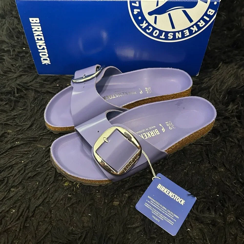 BIRKENSTOCK Madrid big buckle purple leather sandals shoes women's eur 39 new